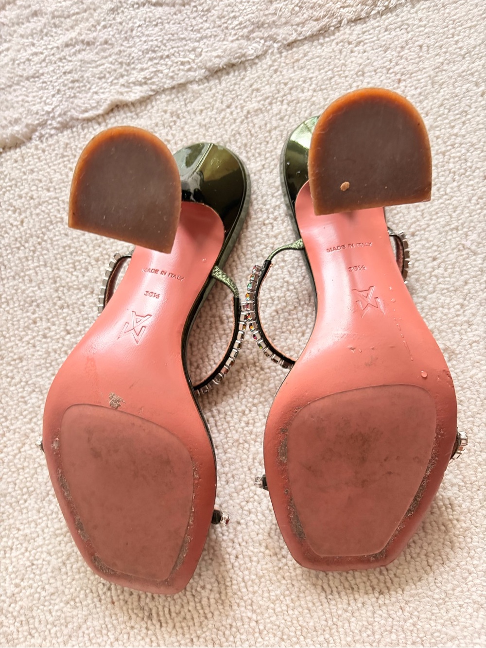 AMINA MUADDI Green Gilda Slipper Heeled Sandals - Picture 5 of 5